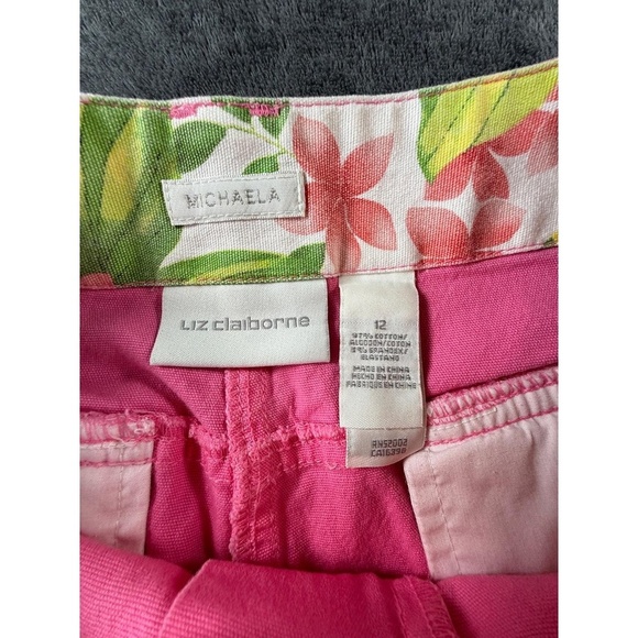 Liz Claiborne Womens Size 12 Pink Casual Stylish Patch Pocket Shorts Boho Chic - Picture 7 of 7